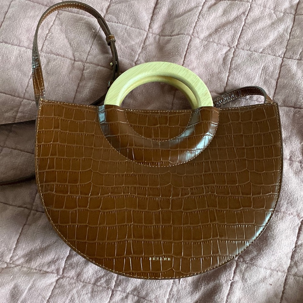 Sezane Ama Bag Brown Crocodile
